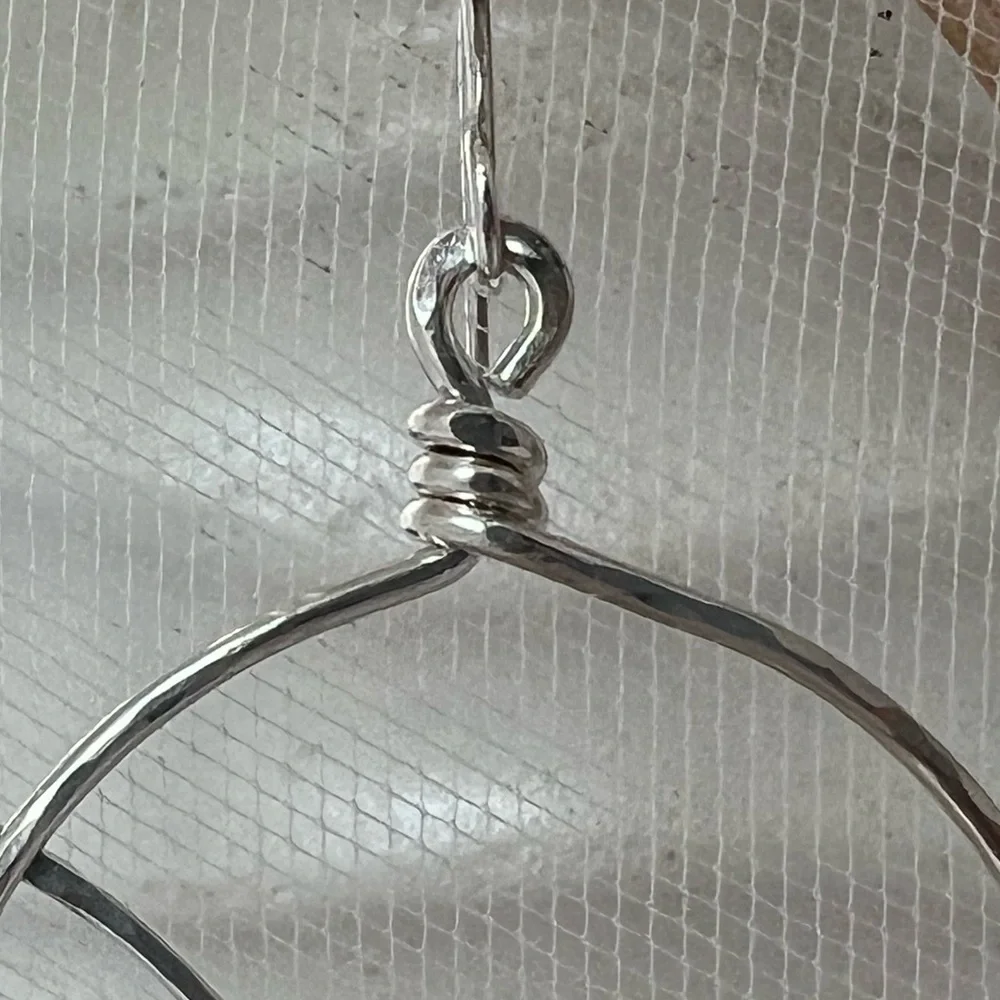 Artisan Sterling Silver Hammered Hoops .925